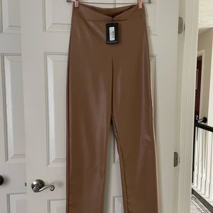 SOLD PLT faux leather dip waist pants NWT